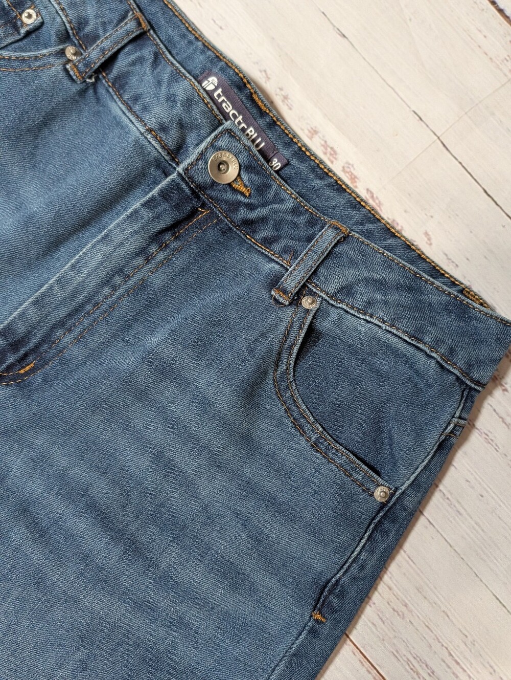 TractrBLU Women's High Rise Wide Leg Jeans Size 30 Indigo Wash - Picture 3 of 12